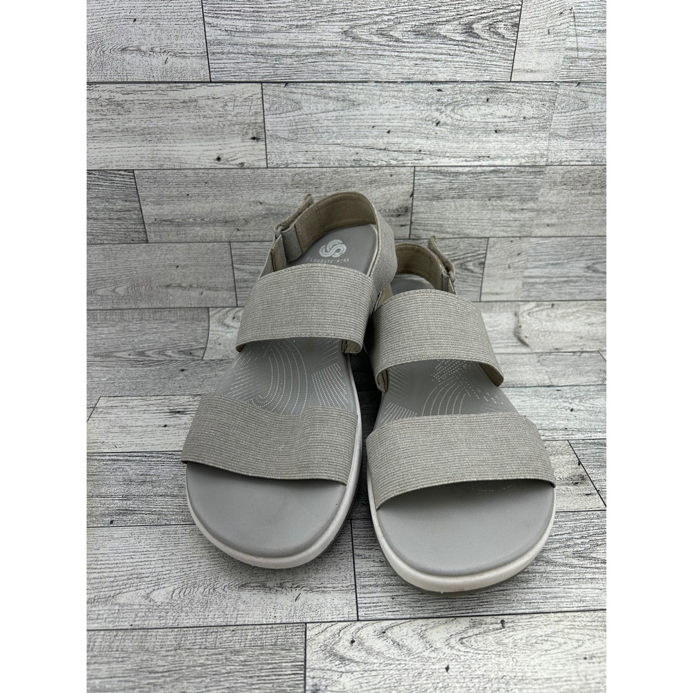 Clarks Cloudsteppers Arla Glison Grey Platform Sport Sandals Women Sz 8M